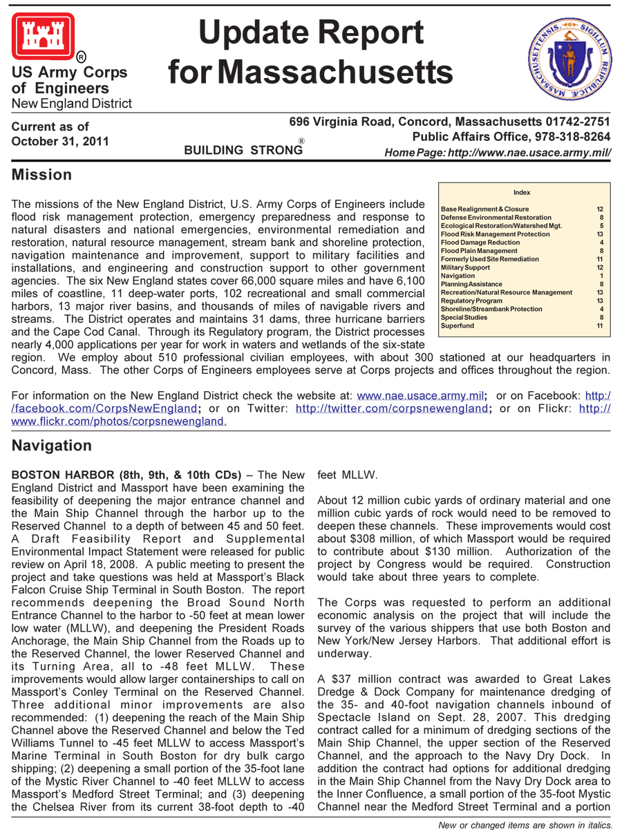 Massachusetts State Update Report as of April 30, 2016