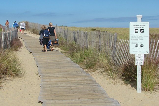 Swimming is permitted at Scusset Beach State Reservation